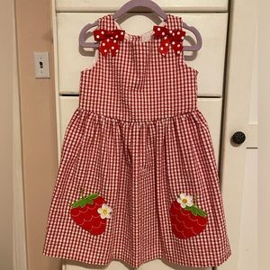 Strawberry Gingham Dress, Size 5